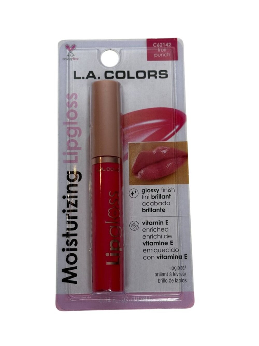 LA Colors Moisturizing Lip Gloss Fruit Punch Vitamin E
